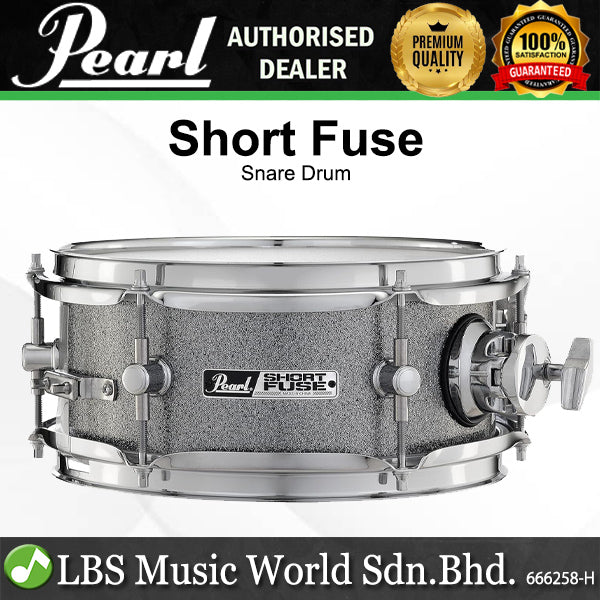 Pearl SFS10/C 10 x 4.5 Inch Short Fuse Snare Drum with Mount - Grindstone Sparkle (SFS10C708)