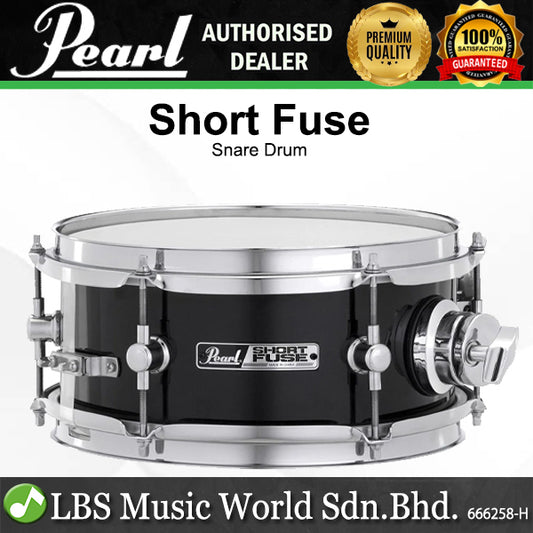 Pearl SFS10/C 10 x 4.5 Inch Short Fuse Snare Drum with Mount - Jet Black (SFS10C31)