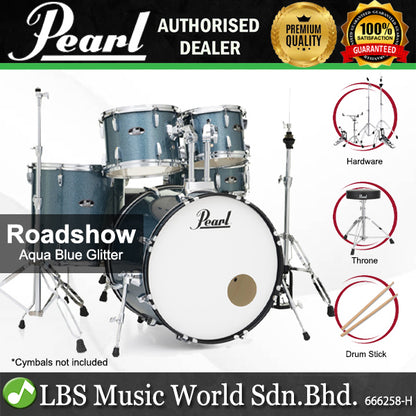 Pearl RS525SB/C Roadshow 5 Pieces Drum Set with Throne and Hardware (RS525SB Roadshow)