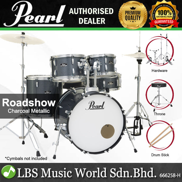 Pearl RS525SB/C Roadshow 5 Pieces Drum Set with Throne and Hardware (RS525SB Roadshow)
