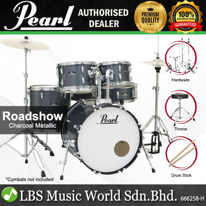 Pearl RS525SB/C Roadshow 5 Pieces Drum Set with Throne and Hardware (RS525SB Roadshow)