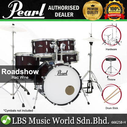 Pearl RS525SB/C Roadshow 5 Pieces Drum Set with Throne and Hardware (RS525SB Roadshow)