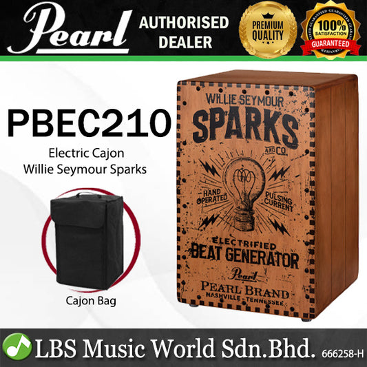 Pearl PBEC210 Electronic Crate Style Cajon with Bag - Willie Seymour Sparks Graphic Finish