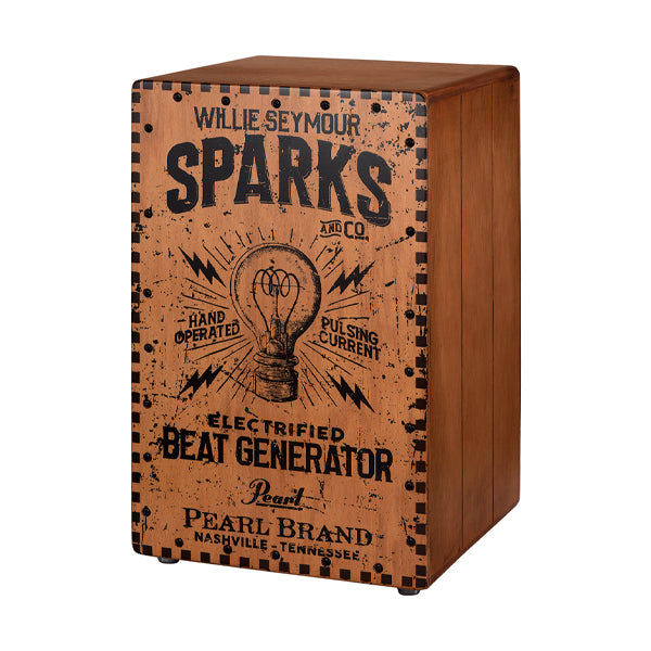 Pearl PBEC210 Electronic Crate Style Cajon with Bag - Willie Seymour Sparks Graphic Finish