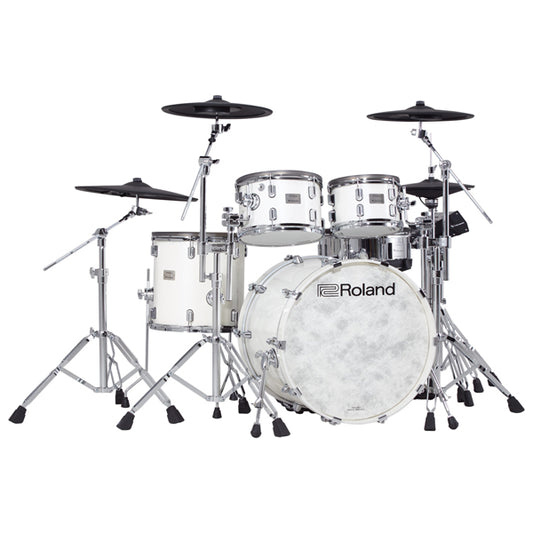 Roland VAD706PW V-Drums 5 Pieces Wood Shell Electronic Drum Set with TD-50X Sound Module - Pearl White (VAD706)