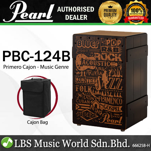 Pearl PBC124B Primero Crate Style Cajon with Bag - Music Genre (PBC124 B)