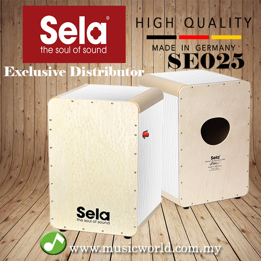 Sela SE 025 Wave Professional Snare Cajon with On Off Mechanism White Pearl (SE025)
