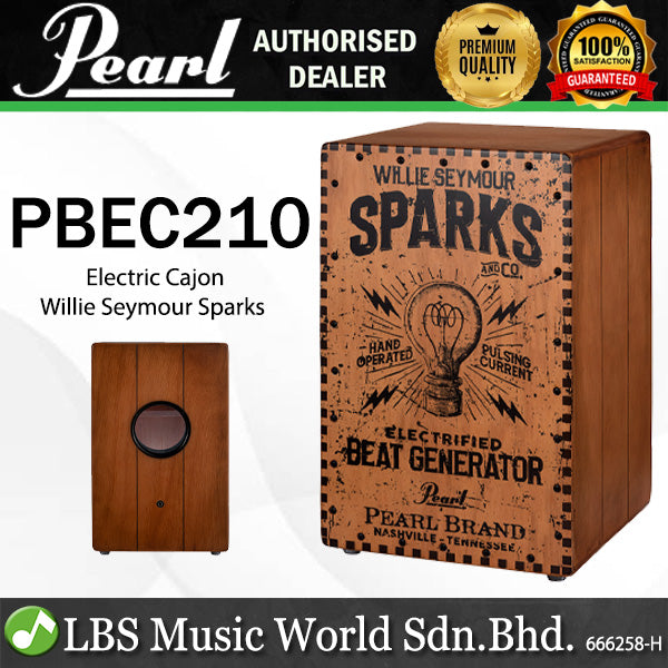 Pearl PBEC210 Electronic Crate Style Cajon with Bag - Willie Seymour Sparks Graphic Finish
