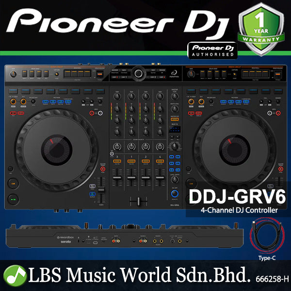 Pioneer DJ DDJ-GRV6 4 Channel Multiple Performance DJ Controller (DDJ GRV6)