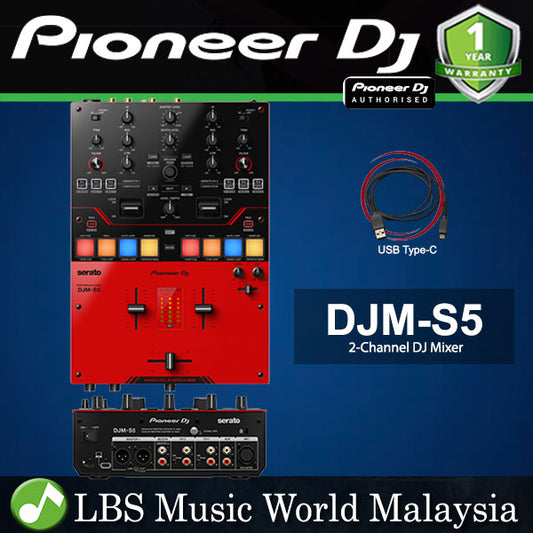 Pioneer DJ DJM-S5 Scratch Style 2 Channel DJ Mixer for Serato DJ Pro (DJMS5 DJM S5)