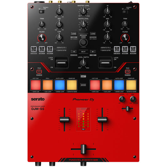 Pioneer DJ DJM-S5 Scratch Style 2 Channel DJ Mixer for Serato DJ Pro (DJMS5 DJM S5)