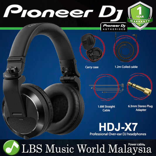 Pioneer DJ HDJ-X7 Closed Back Dynamic Professional Over Ear DJ Headphones with 50mm Drivers (HDJX7 HDJ X7)