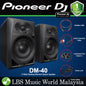 Pioneer DJ DM-40 21Watt 4 Inch Two Way Active Desktop Monitor System Speaker Pair - Black (DM40 DM 40)
