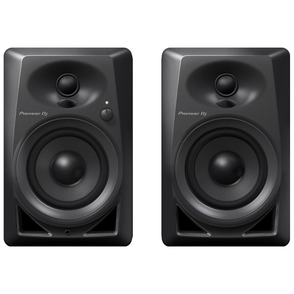 Pioneer DJ DM-40 21Watt 4 Inch Two Way Active Desktop Monitor System Speaker Pair - Black (DM40 DM 40)