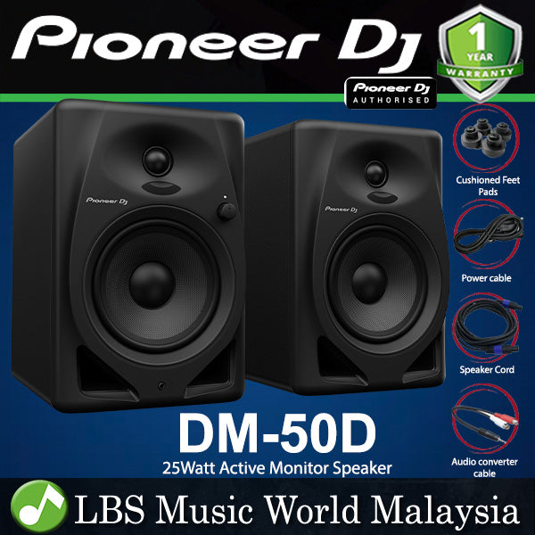 Pioneer DJ DM-50D 25 Watt 5 Inch Bass Reflex Active Desktop Monitor Speakers (DM50D)