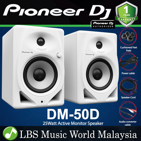 Pioneer DJ DM-50D 25 Watt 5 Inch Bass Reflex Active Desktop Monitor Speakers (DM50D)