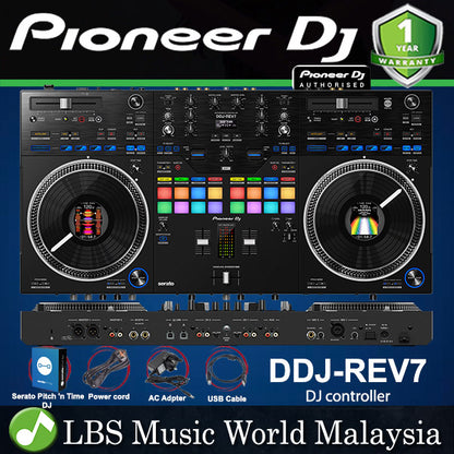 Pioneer DJ DDJ-Rev7 2 Deck DJ Serato DJ Controller - Black (DDJRev7 DDJ Rev7)