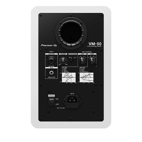 Pioneer DJ VM-50 5.25 Inch Powered Active Studio Monitor Speaker Pair - White (VM50 VM 50)