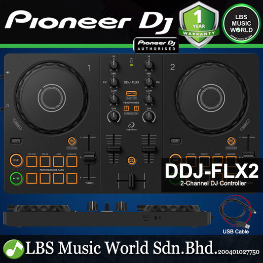 Pioneer DJ DDJ-FLX2 2 Channel DJ Controller Lightweight Suitable for Beginner and Professional (DDJFLX2 DDJ FLX2)