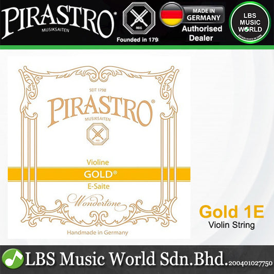 Pirastro 315121 Gold 1E 4/4 Full Size Medium Loose E String with Ball End for Violin