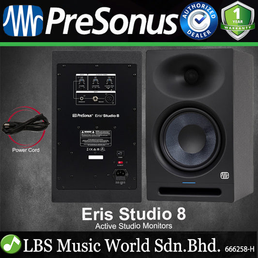 PreSonus Eris Studio 8 140 Watt 2 Way Active Studio Monitor Speaker with EBM Waveguide