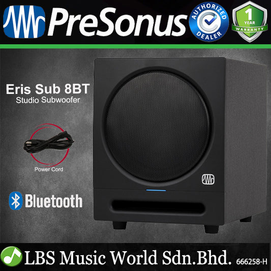 PreSonus Eris Sub 8BT 8 Inch Compact Studio Subwoofer With Bluetooth Wireless