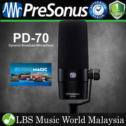 Presonus PD-70 Dynamic Cardioid Broadcast Microphone for Podcast and Streaming Mic (PD70 PD 70)