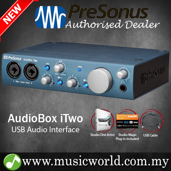 PreSonus AudioBox iTwo 2 in 2 out USB Audio Interface with Studio One Artist Software (Audio Box i Two)