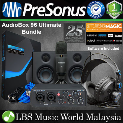 PreSonus AudioBox 96 Studio Ultimate Hardware & Software Recording Kit 25th Anniversary Edition (Audio Box)