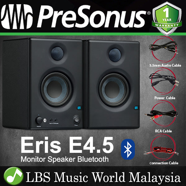 PreSonus Eris E4.5 BT 4.5 Inch Powered Studio Monitor Speaker with Bluetooth (E4.5BT E4.5 E 4.5)