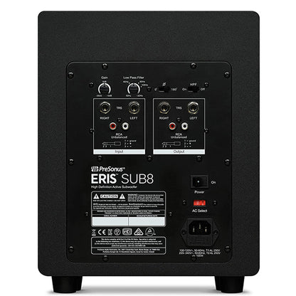 PreSonus Eris Sub8 8 inch Powered Studio Subwoofer Compact Studio Bass Speaker (Sub 8)