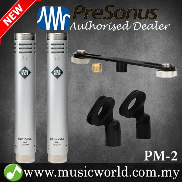 Presonus PM-2 Small Diaphragm Cardiod Condenser Mic Microphone Matched Pair (PM2 PM 2)