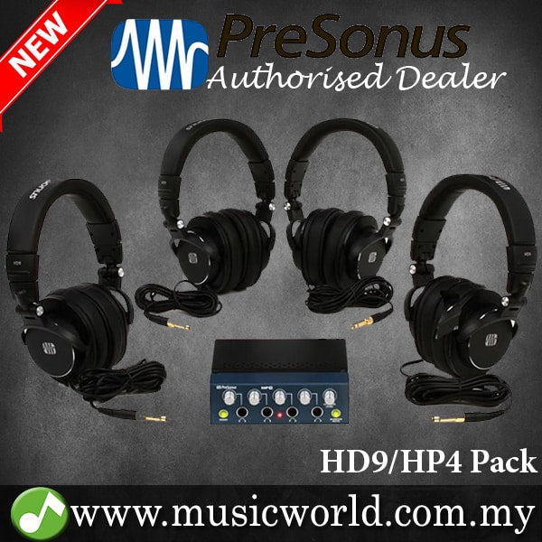 Presonus HD9/HP4 Pack Headphone Monitoring Bundle with HD9 Headphone and HP4 Amp Amplifier (HD9 HP4)