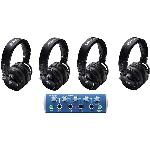 Presonus HD9/HP4 Pack Headphone Monitoring Bundle with HD9 Headphone and HP4 Amp Amplifier (HD9 HP4)
