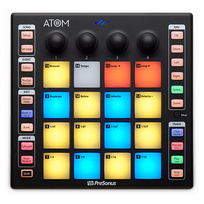 PreSonus ATOM Pad Midi Controller 16 Pressure Sensitive Pads USB 2.0 Connectivity For Mac and PC