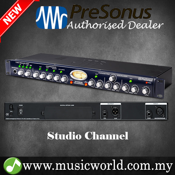 PreSonus Studio Channel 1-Channel Vacuum-Tube Channel Strip Preamplifier Mixer Variable VCA Compressor