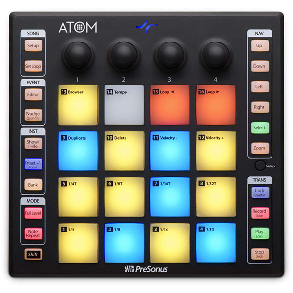 PreSonus ATOM Pad Producer Lab With Atom Pad Midi Controller, AudioBox USB 96 Audio Interface, M7 Condenser Microphone