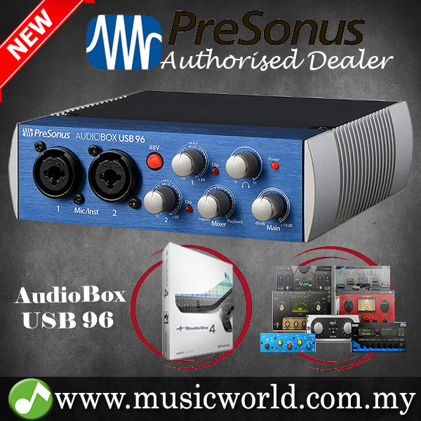 PreSonus AudioBox USB 96 2 X 2 Channel USB Audio Interface Midi Mixer Recording Software