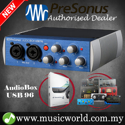 PreSonus AudioBox USB 96 2 X 2 Channel USB Audio Interface Midi Mixer Recording Software