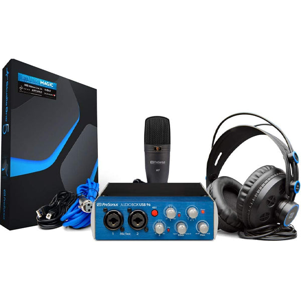 Presonus AudioBox 96 Studio Package Complete Hardware Recording Kit with Studio One Software
