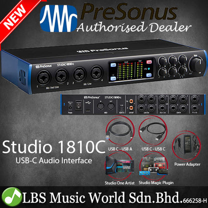 Presonus Studio 1810c USB C 18X8 Audio Interface with Studio One Artist Software (Studio1810c Studio 1810 C)