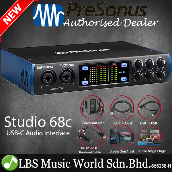 Presonus Studio 68c USB C 6X6 Audio Interface with Studio One Artist Software (Studio68c Studio 68 C)