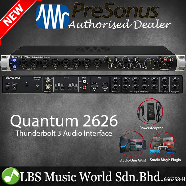 Presonus Quantum 2626 Thunderbolt 3 Audio Interface Recording Mixer with Studio One Artist (Quantum2626)