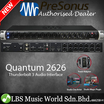 Presonus Quantum 2626 Thunderbolt 3 Audio Interface Recording Mixer with Studio One Artist (Quantum2626)