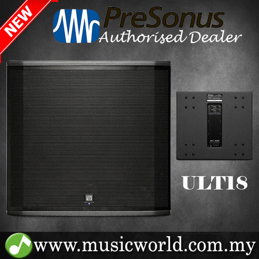 PreSonus ULT18 2000W 18" Powered Subwoofer PA with Variable Lowpass Filter, Polarity Invert, and Defeatable LED