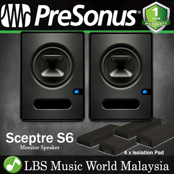 PreSonus Sceptre S6 6" Professional Powered Studio Monitor Speaker Cabinet with Coaxial Alignment and DSP Processing (S 6)