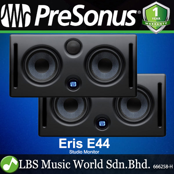 PreSonus Eris E44 Dual 4.5" Professional Powered Studio Monitor Speaker Cabinet Pair (E 44)