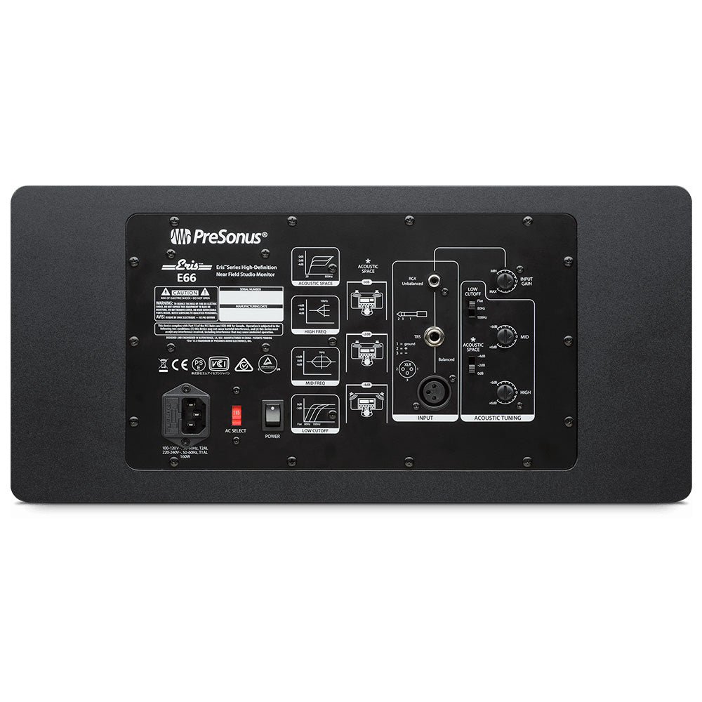 PreSonus Eris E66 Dual 6.5" Professional Powered Multimedia Studio Monitor Speaker Cabinet Pair (E 66)