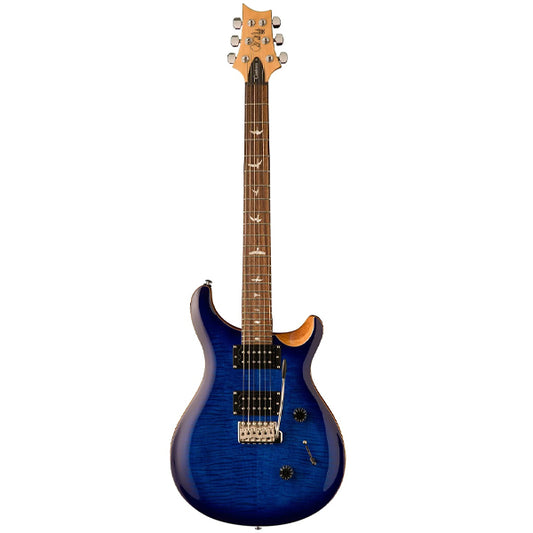 PRS SE Custom 24 Solidbody Electric Guitar HH Pickups With Tremolo and Bag - Charcoal Burst - Faded Blue Burst