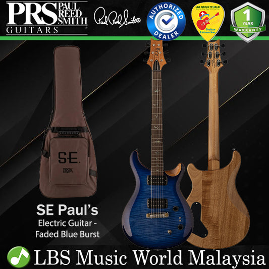 PRS SE Paul's Solid Electric Guitar Rosewood Fretboard and HH Pickup with Bag - Faded Blue Burst (Paul)